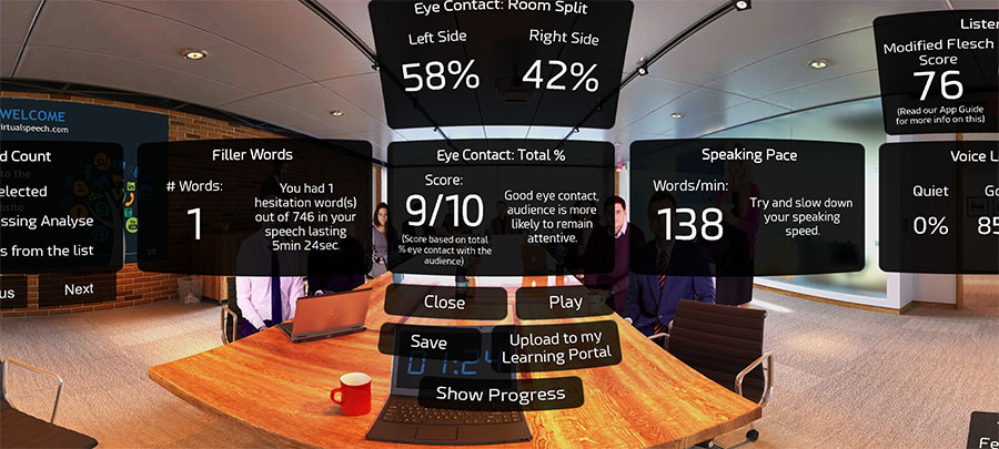 VR Speech Analysis